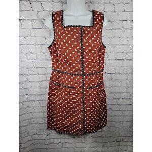 Mauve Dress Anthropologie Shift Dress Brown Sleeveless Mid Legnth Size 12